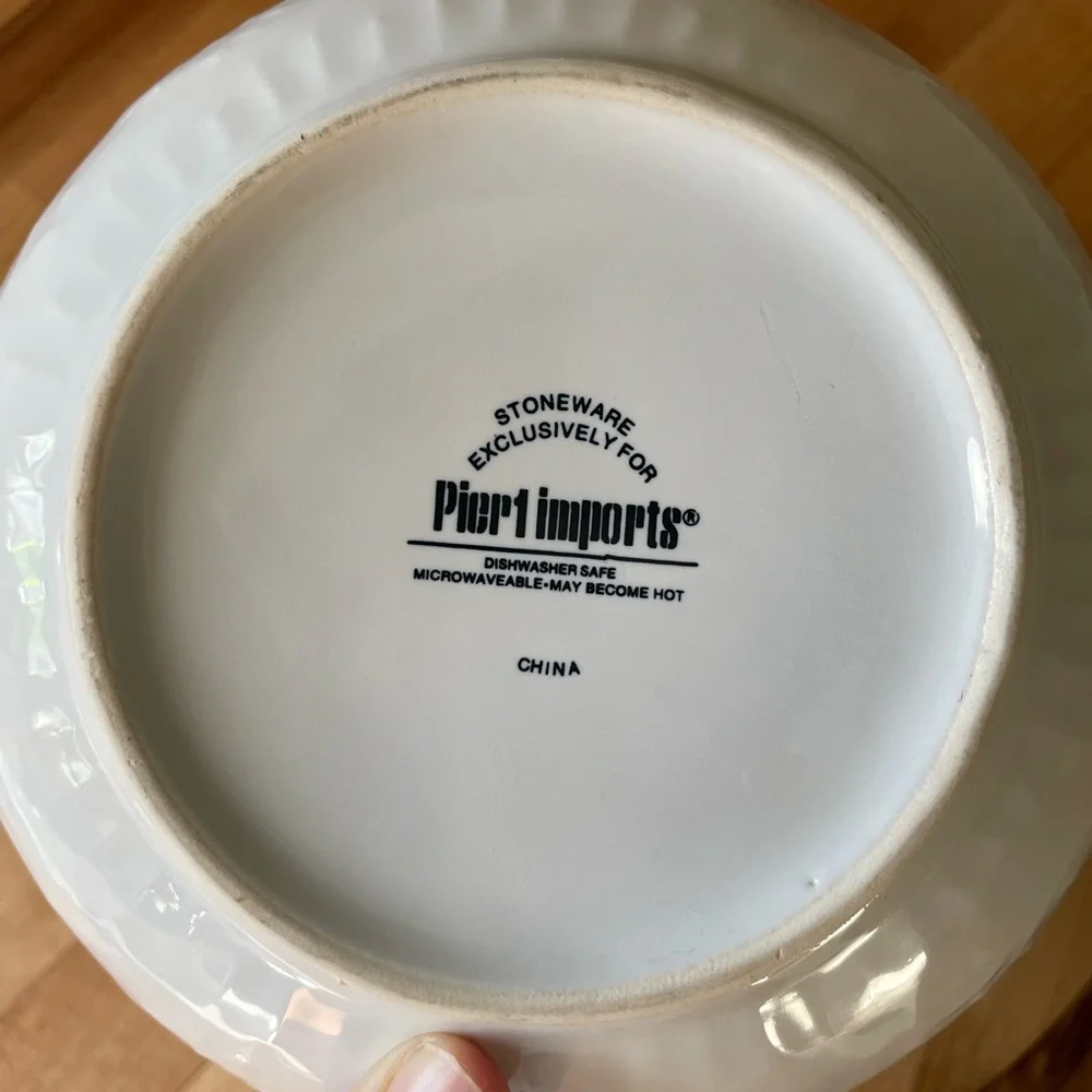 White Pier One Teapot